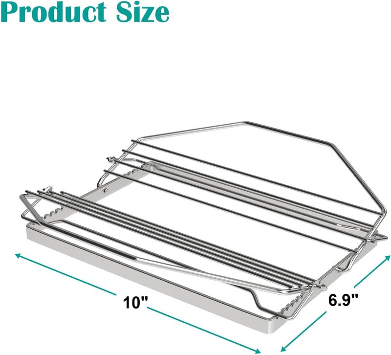 EasiBBQ Adjustable Turkey Roast Rack for Grill or Smoker, Poultry Wire Roasting Baking Broiling Rack for Turkey, Turkey Roasting Stand Accessories - Image 2